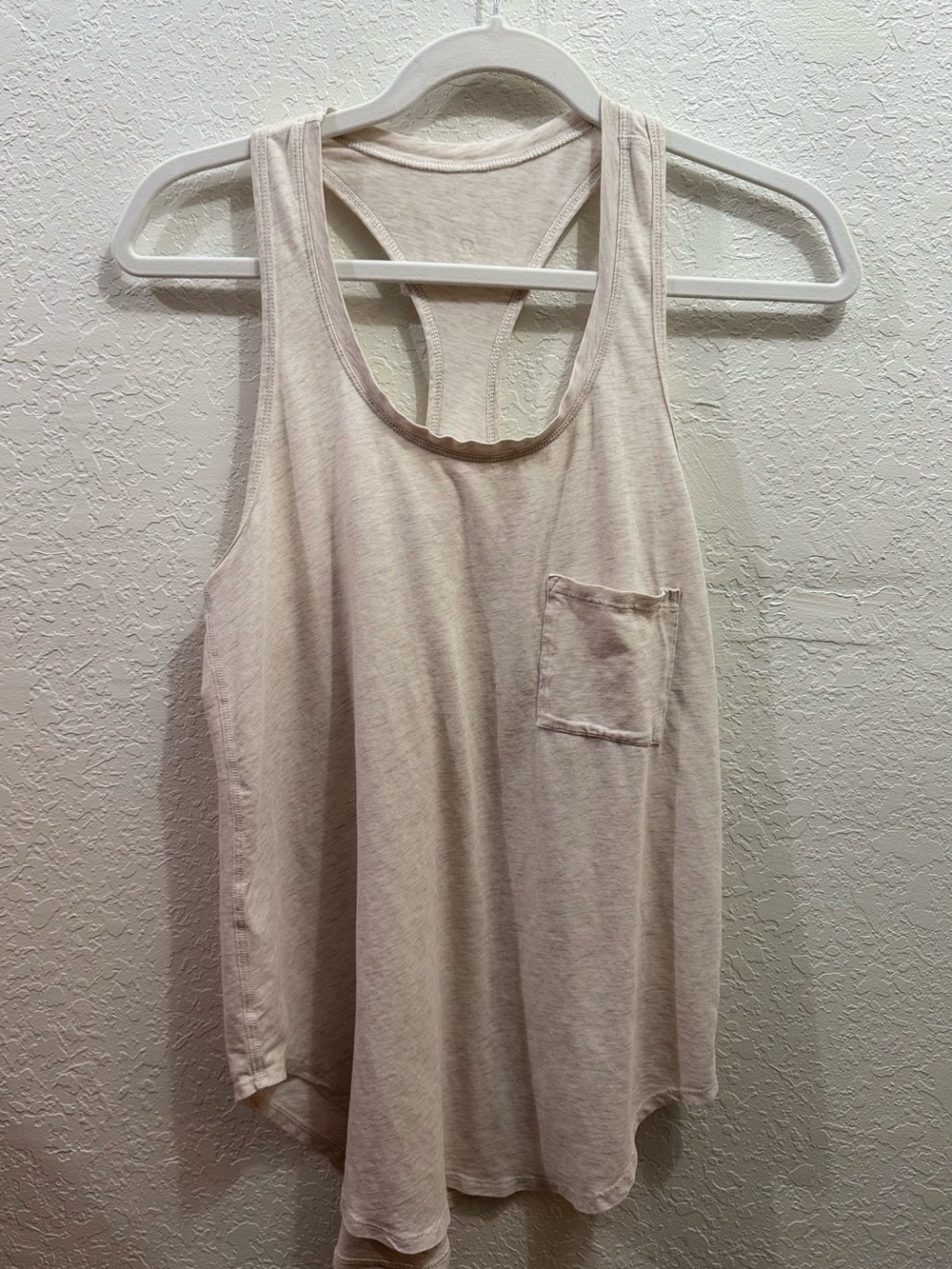 Lululemon Athleisure Athletica Beige Activewear Racerback Pocket Tank-Women’s-S